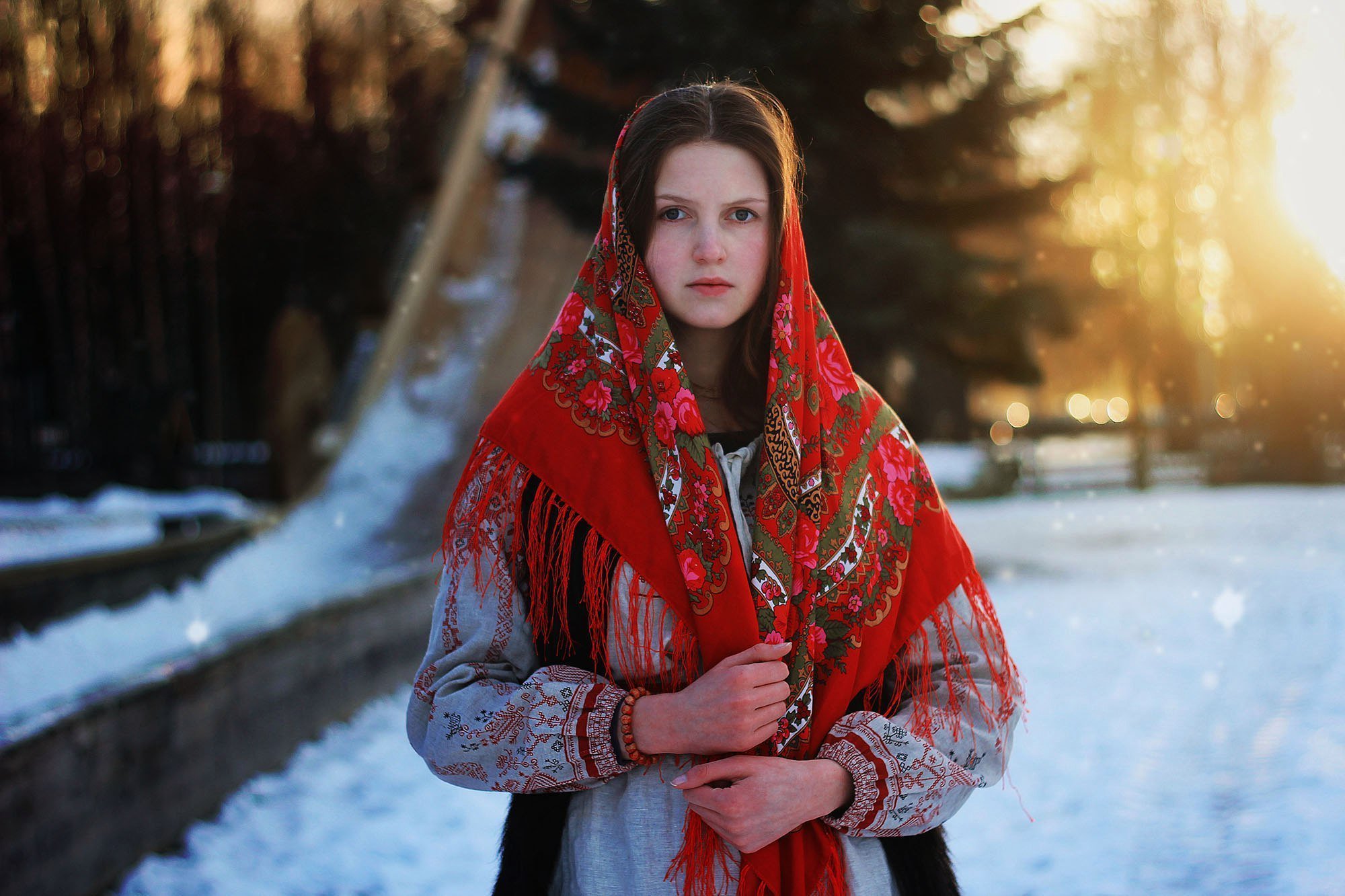 Girls in Slavic costumes in Punin